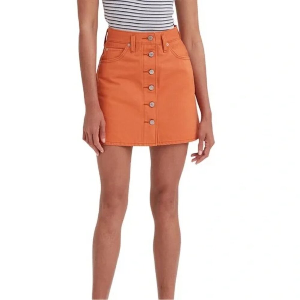 Levi's Women's Notch A-Line Button-Front Denim Skirt Size 31